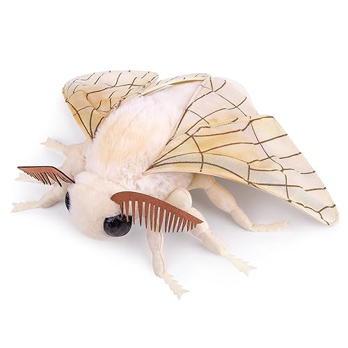 ZHONGXIN MADE Giant Silk Moth Plush - Lifelike 26" Silk Moth Stuffed Animal, Realistic Soft Big Wings Moth Weigted Toys, Simulation Butterfly Plushie Model Toy, Unique Plush Collection for Kids - 26in Silk Moth