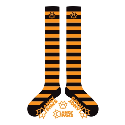 Neon Orange vs Black Sockies