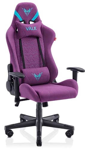 VALK Nyx - Chaise Gaming en Tissu Respirant, Chaise Gamer Tissu, Accoudoirs 2D, Inclinable, Pivotante, Rembourrage Mousse Froide, Piston Classe 4, Fauteuil Gamer Tissu, Chaise Bureau (Lilas Mystique) - Lila Mystic - Tissu