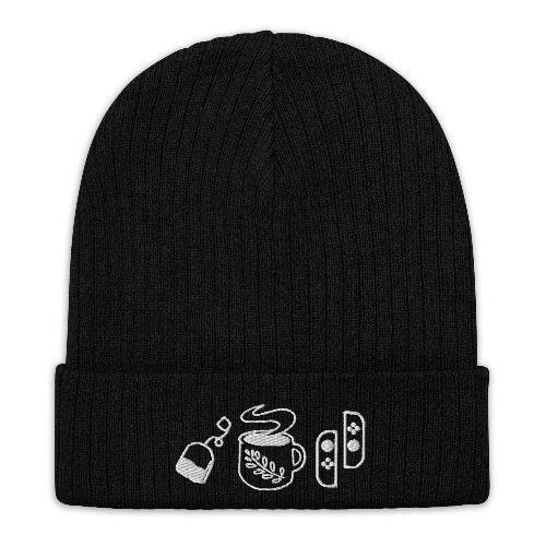 Cozy Hobbies | Ribbed knit beanie | Cozy Gamer - Black