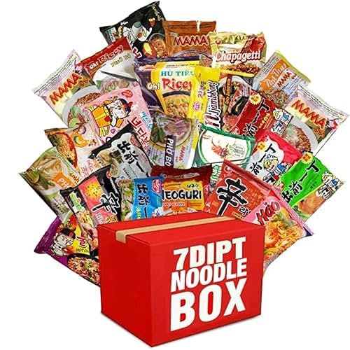 7DIPT Asian Instant Ramen Variety Bundle Care Package w/ Fortune Cookie & Chopsticks - (15 Pack Assorted, each different) - Original Mix (15 pack)
