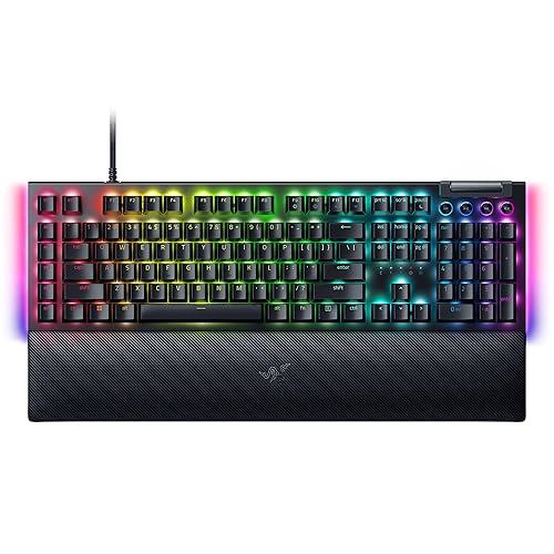Razer BlackWidow V4 Mechanical Gaming Keyboard: Green Switches Tactile & Clicky - Chroma RGB - 6 Macro Keys - Magnetic Wrist Rest - Doubleshot ABS Keycaps - Roller & Media Keys - Snap Tap - BlackWidow V4 - Green Switches - Tactile & Clicky - Black