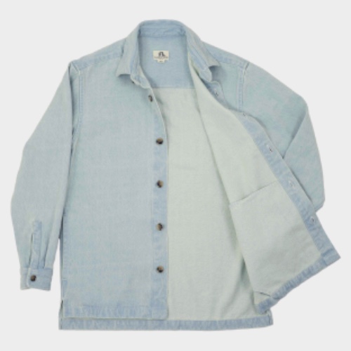 Japanese Denim Overshirt with Pockets in Light Denim | Small
