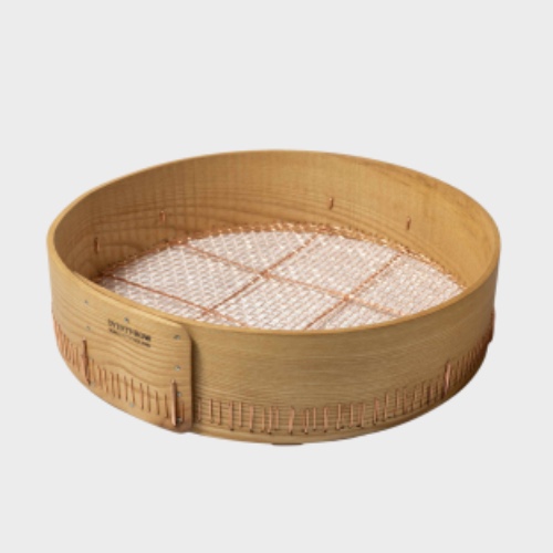 Handmade Bent Ash and Copper English Garden Riddle and Sieve | 14" Diameter (1/4" Copper Mesh)