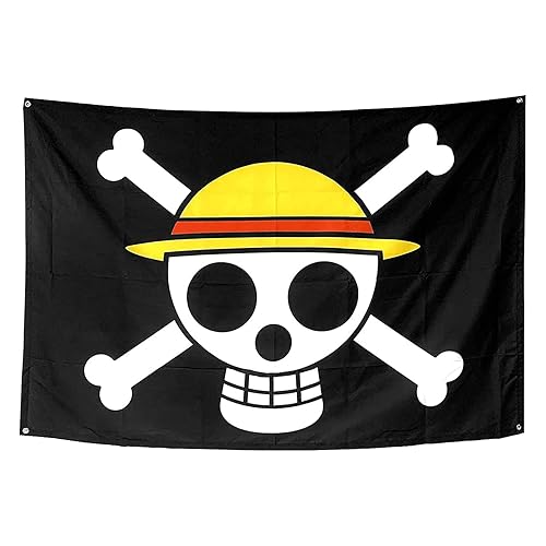 Anime Straw Hat Pirate Legion Flag for Wall Room Decor,Banner Flag Wall Hanging Decor for Party Bedroom Outdoor 60x40 inches - Flag
