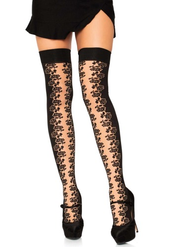 Leg Avenue Women's Illusion Distressed Thigh Highs