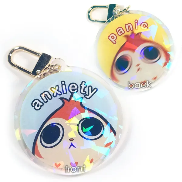 BACKORDER - Panic Paissa Final Fantasy XIV Holographic - 5cm/1.8in Keychain Charm Double Sided