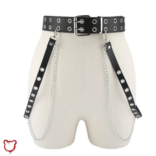 Savage Black Goth Leather Belt