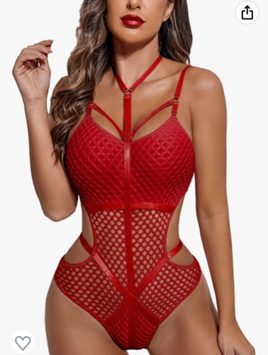Avidlove One Piece Teddy Sexy bodysuits for Women Cut Out Babydoll Choker Lingerie Fishnet Leotard S-XXL: Clothing, Shoes & Jewelry