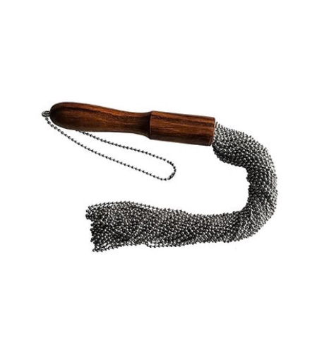 Rouge Beaded Metal Flogger Silver