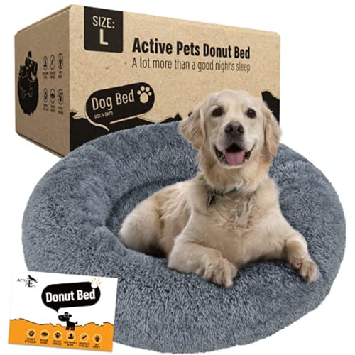 Premium Dog Beds for Large dogs and Medium dogs - Portable Dog Beds & Furniture - Dog Travel - Fits up to 100lbs, 36" x 36" (Large, Dark Grey) - Large 36" - Dark Grey
