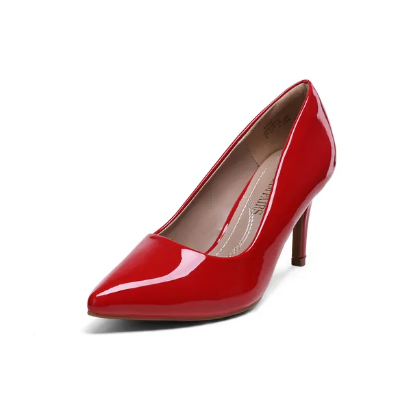 DREAM PAIRS Women's Kucci Classic Fashion Pointed Toe High Heel Dress Pumps Shoes - 9.5 Red/Pat