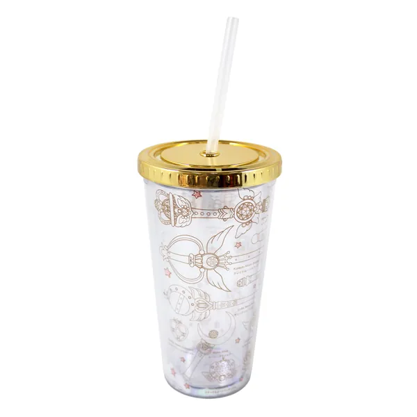 Sailor Moon Accessory Carnival Cup with Lid, Confetti Opaque Interior Cup 20oz - 