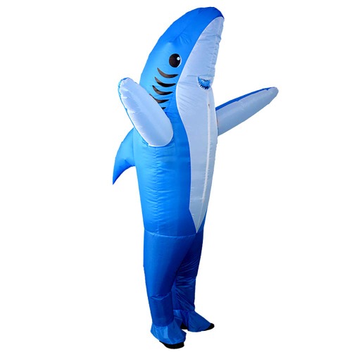 LUVSHINE FunClothing Inflatable Costume Adult, Shark Costume, Fancy Dress, Blow up Costume, Perfect for Aquariums, Party, Beach (Blue)