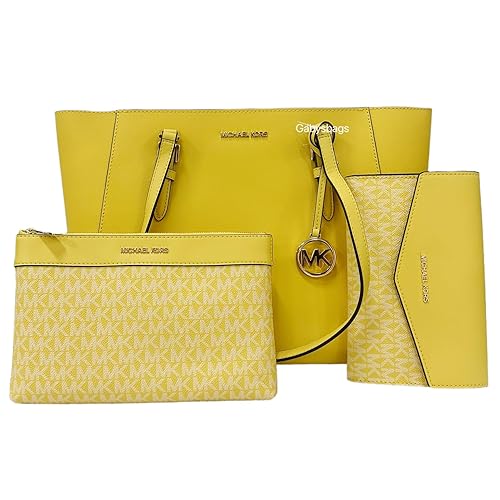 Michael Kors Charlotte Large 3-in-1 Tote Crossbody Handbag MK (Daffodil Yellow)