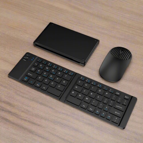 Dual Mode Foldable Wireless Keyboard and Mouse Set - Black