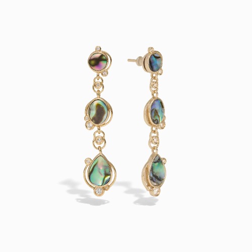Abalone Stardrop Earrings - 14K Yellow Gold Vermeil