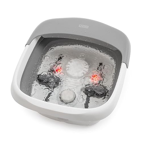 LIVIVO Collapsible Fold Away Foot Spa Multi-Function Soak for Feet with Warming, Bubbles and Infrared Modes and Vibration and Rolling Massage