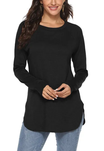 Newchoice Women's Casual Batwing Long Sleeve T Shirt Round Neck Basic Loose Tunic Tops