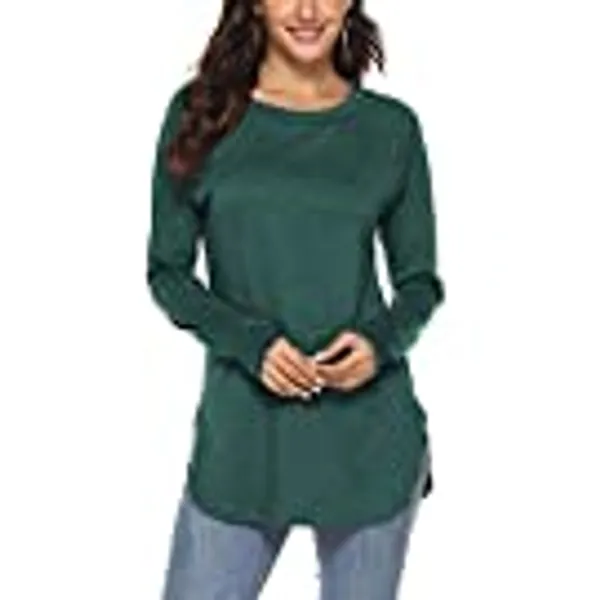 Newchoice Women's Casual Batwing Long Sleeve T Shirt Round Neck Basic Loose Tunic Tops