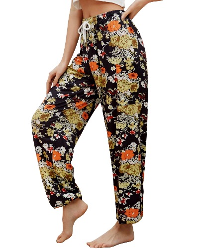 QIANXIZHAN Women's Harem Pants, Hippie Palazzo Pants Boho Joggers Yoga Clothes with Pockets
