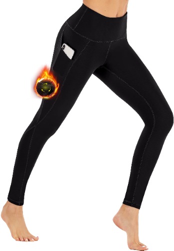 Ewedoos Fleece Lined Leggings with Pockets for Women