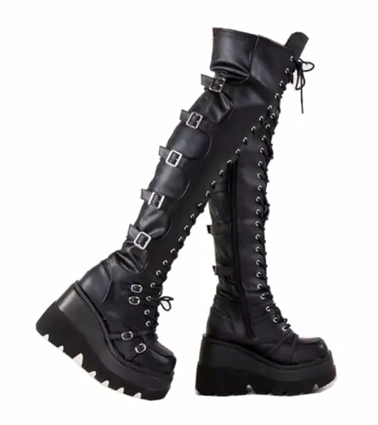 Gothniero Black Platform Boots Size 10