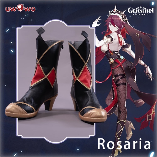 Uwowo Game Genshin Impact Cosplay Rosaria Thorny Benevolence Cosplay Shoes - 37