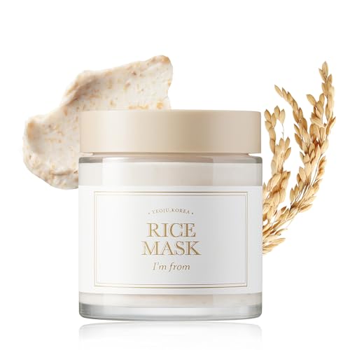 I'm from Rice Beauty Mask 3.88 Oz - Gentle Exfoliation with 4.1% Yeoju Rice, Vitamin-Enriched Formula for Smooth and Clear Skin, Natural Glow, and Pore Refinement