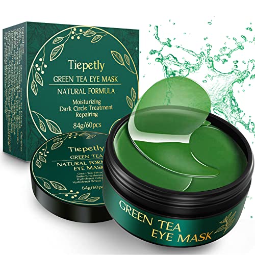 Under Eye Patches, Matcha Green Tea Eye Masks for Puffy Eyes, Collagen Eye Patches, Dark Circles Treatments, Under Eye Bags Removal and Anti Wrinkle, Hydrating, Skincare, 30 Pairs (Green Tea) - Green Tea