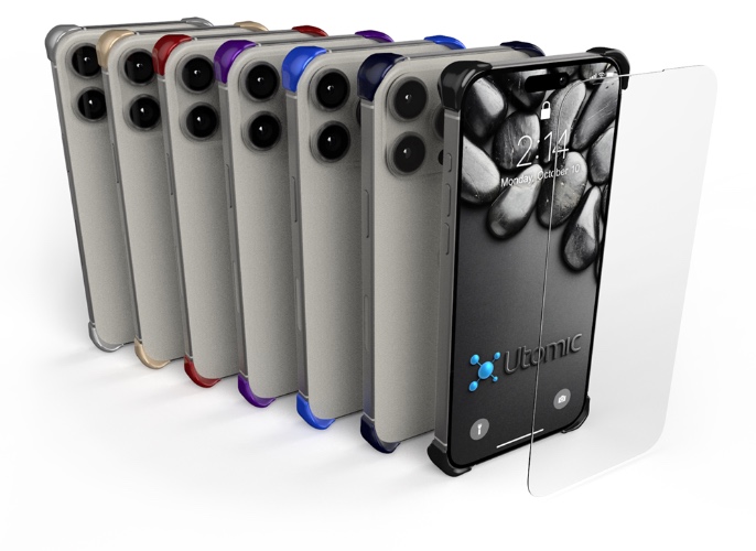 FUSION and GLASS for iPhone 15 Pro Max - White Titanium / 15 Pro Max / Gold