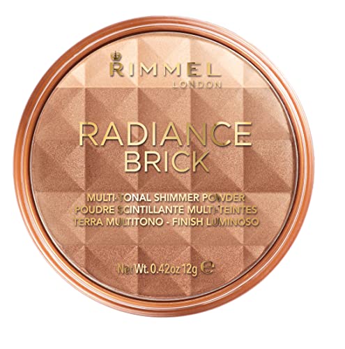 Rimmel London Radiance Shimmer Brick Pressed Bronzer, Light-As-Air Contouring Formula, 001 Light, 12 g - 12 g (Pack of 1) - Light