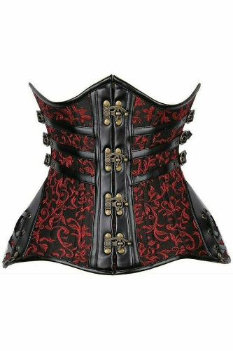 Top Drawer CURVY Steampunk Steel Double Boned Under Bust Corset - Medium / As Shown