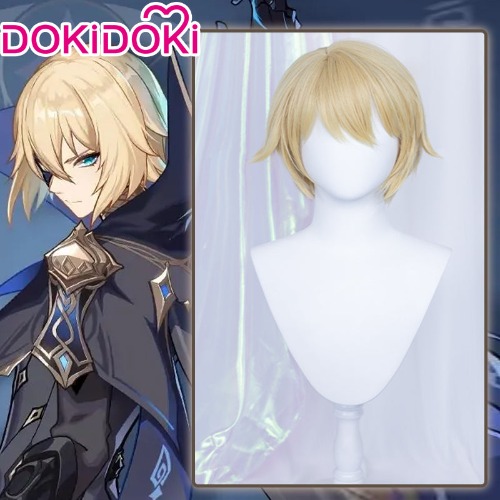 【Ready For Ship】DokiDoki Game Genshin Impact Cosplay Dainsleif Cosplay Wig  Men Short Golden | Dainsleif