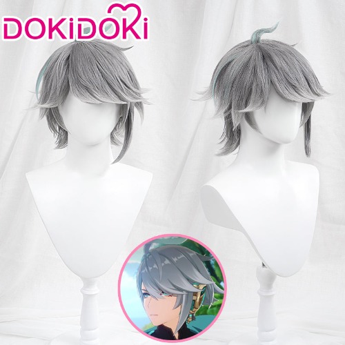 【Ready For Ship】DokiDoki Game Genshin Impact Wig Cosplay Al haitham Cosplay Wig Shu Sumeru Alhaitham Short Grey | Al haitham