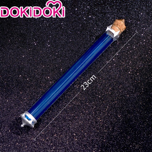 DokiDoki Game Genshin Impact Fatui Harbinger Cosplay  Il Dottore Wig / Earrings Short Curly Blue | Alchemy Bottle Only