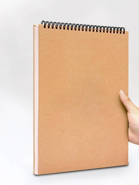 1 Peça Papel Kraft Tampa Espiral Caderno De Rascunhos