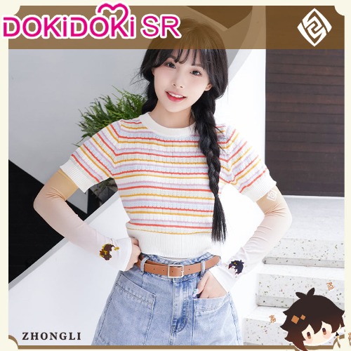 【In Stock】DokiDoki-SR Game Genshin Impact Venti/ Kazuha Xiao/ Scaramouche / Tartaglia/ Hutao / Zhongli / Raiden Shogun/  Nahida / Tighnari  Sun protection Sleeves Summer | Zhongli