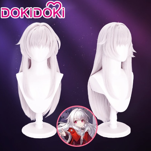 【Ready For Ship】DokiDoki Game Honkai: Star Rail Cosplay Clara Wig Long Straight Silver Hair Cute | Clara