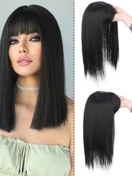 Short Straight Synthetic Hair Topper