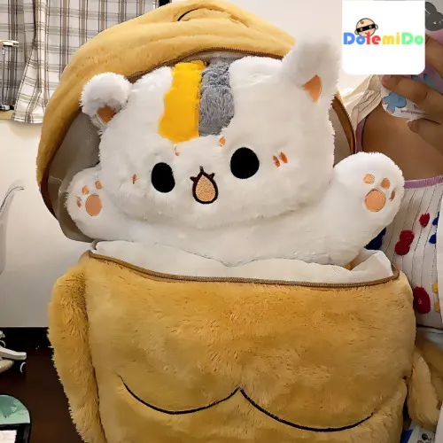 cat pillow plush play transformation with cat doll creative birthday Valentine's Day gift snapper roast doll