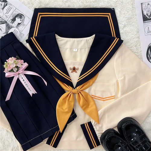 Original Japanese jk Uniform Sailor Suit Milky Middle Preppy Style