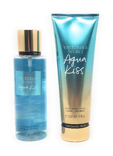 Paquete Victoria's Secret Aqua Kiss Body Mist 250 ML + Crema 236 ml