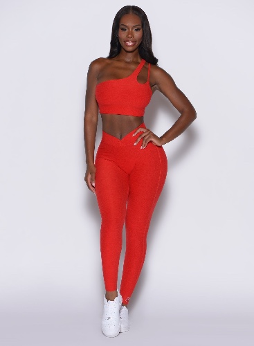 V Active Leggings | M / Scarlet Red / Medium Weight