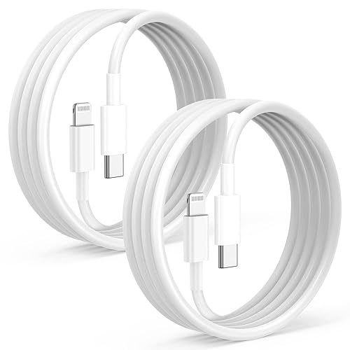 Paquete de 2 Cables de Carga rápida para iPhone de 2m [Certificado Apple MFi], USB Tipo C a Lightning Cable de Carga for Apple iPhone14 13 12 Pro XR XS MAX X 8 Plus - 2M - Blanco - 2