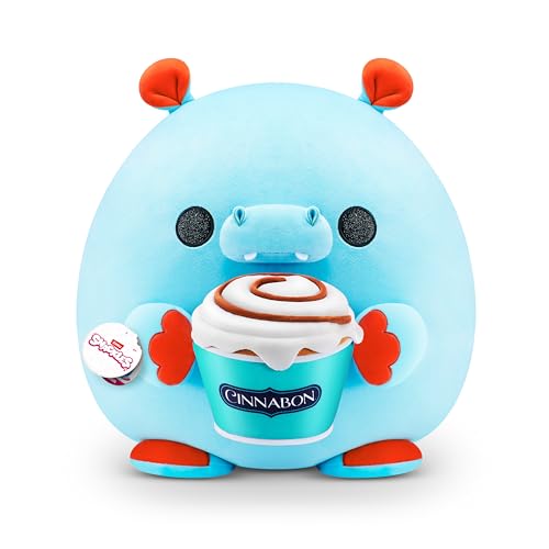 Snackles Series 1 Wave 2 Hippo (Cinnabon), Surprise Medium Plush, Ultra Soft Plush, 35 cm, Collectible Plush with Real Brands, Hippo (Cinnabon)