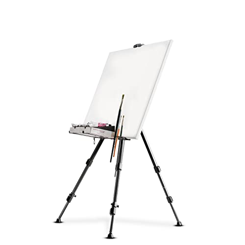 Walimex pro Caballete L 50-165cm, aluminio, adecuado como caballete de estudio, caballete de mesa y caballete de campo para lienzos de hasta HxD: 122x4cm, hasta 6 kg, con bolsa - L - talla única