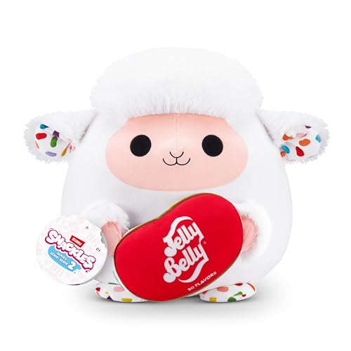 Snackles, Series 2, Lamb (Jelly Belly), Plush Toy, Cuddly Squishy Comfort Plush with License Snack Brand Accessory, Medium (35 cm), Brown Box, (Lamb) - Medium (35 cm) - Lamb (Jelly Belly)