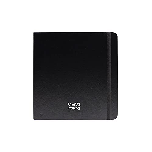 Viviva - Cuaderno de dibujo y bocetos cuadrado, 19 x 19 cm, 100% algodón, 300 g/m², 40 páginas, encuadernado en piel sintética premium, perfecto para entintar, dibujar y pintar con acuarela - 19 x 19cm - Algodón