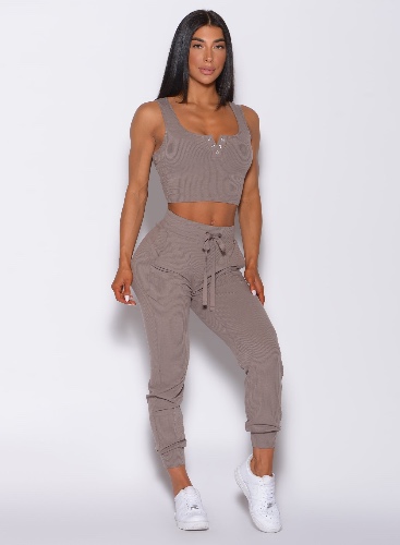 Comfort Rib Joggers | M / Taupe / Light Weight